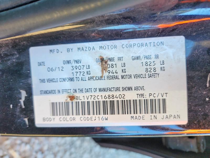Продаж на аукціоні авто 2012 Mazda 3, vin: JM1BL1V72C1688402, номер лоту: 69441156