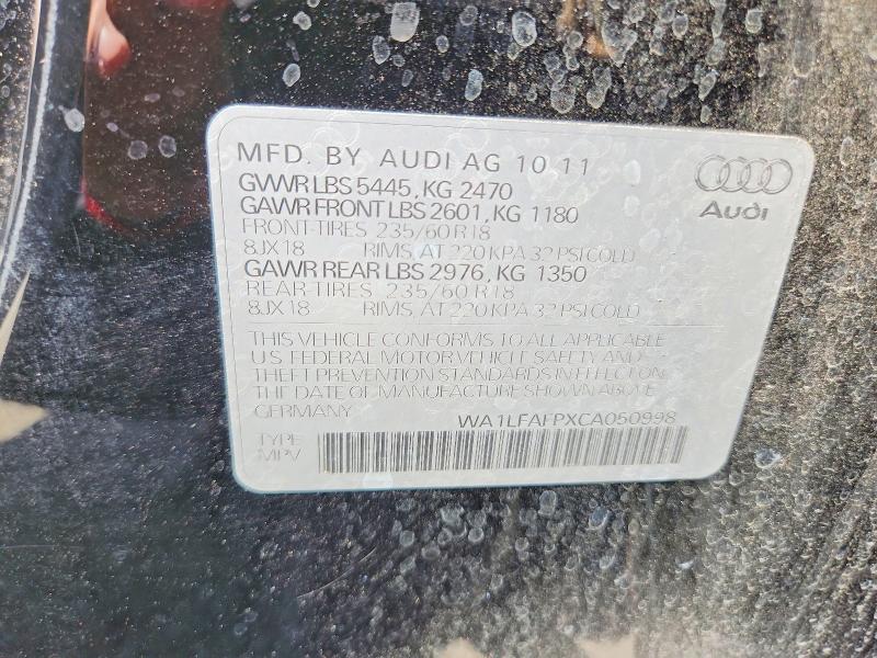 Продаж на аукціоні авто 2012 Audi Q5, vin: WA1LFAFPXCA050998, номер лоту: 69185176