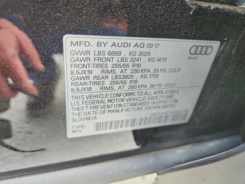 Продаж на аукціоні авто 2018 Audi Q7, vin: WA1LAAF70JD013761, номер лоту: 67916766