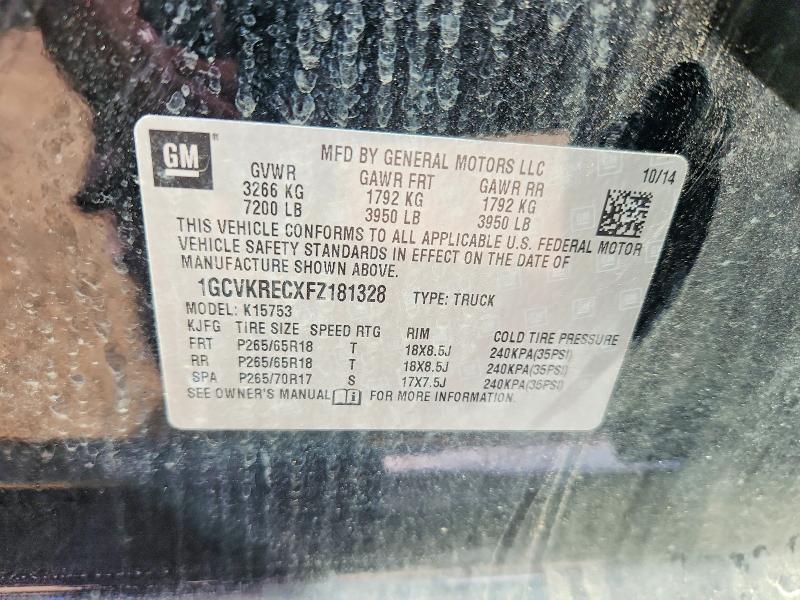 Продажа на аукционе авто 2015 Chevrolet Silverado, vin: 1GCVKRECXFZ181328, номер лота: 69293036