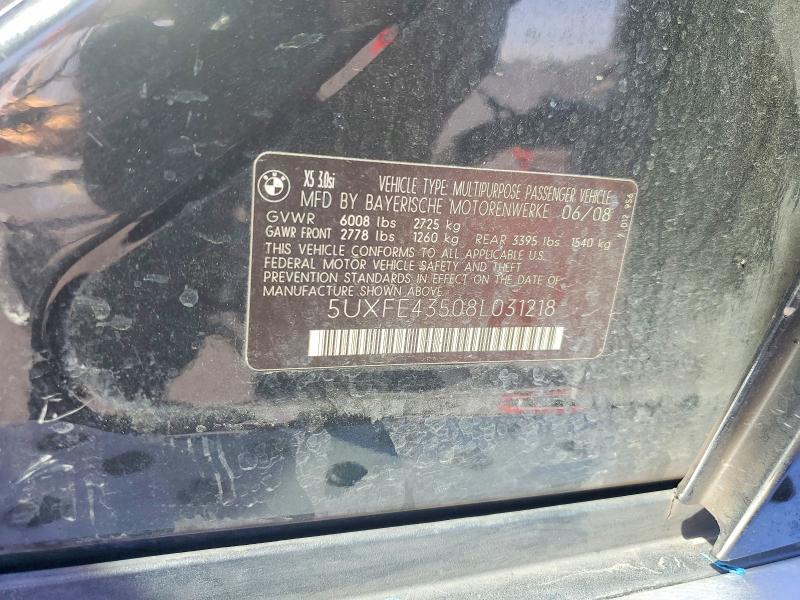 2008 Bmw X5 მანქანა იყიდება აუქციონზე, vin: 5UXFE43508L031218, აუქციონის ნომერი: 70188116