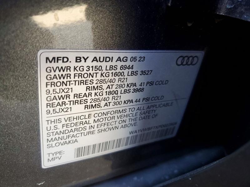 Продажа на аукционе авто 2023 Audi Sq7, vin: WA1VWBF7XPD022928, номер лота: 69646236