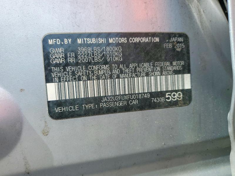 67024746 :رقم المزاد ، JA32U2FUXFU018749 vin ، 2015 Mitsubishi Lancer مزاد بيع
