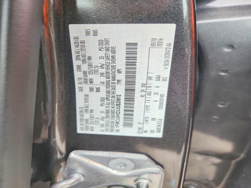 68305846 :رقم المزاد ، 1FMCU0HD3JUB20812 vin ، 2018 Ford Escape مزاد بيع