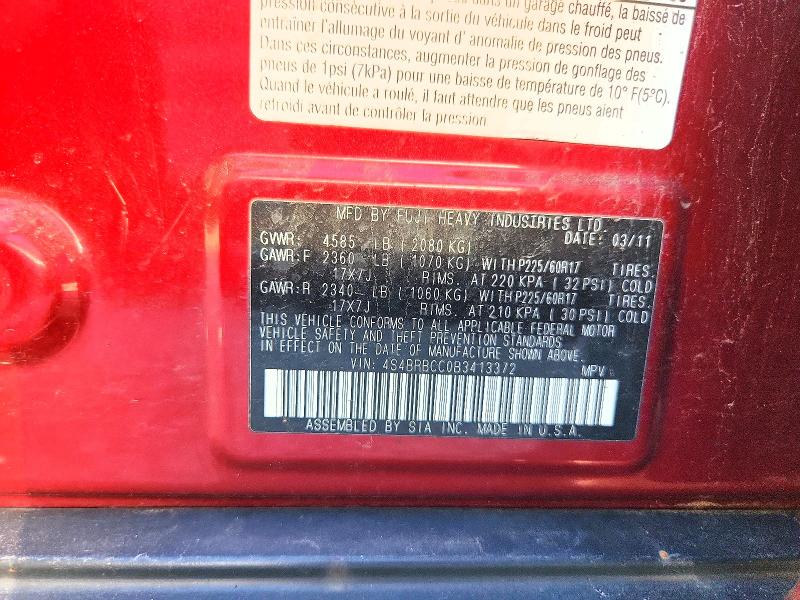 70160656 :رقم المزاد ، 4S4BRBCC0B3413372 vin ، 2011 Subaru Outback مزاد بيع