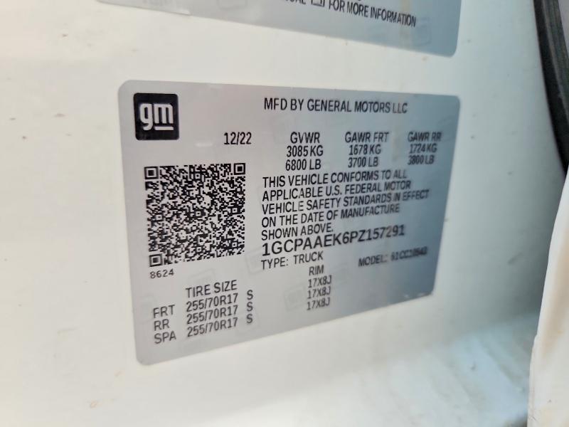 Aukcja sprzedaży 2023 Chevrolet Silverado, vin: 1GCPAAEK6PZ157291, numer aukcji: 66404696