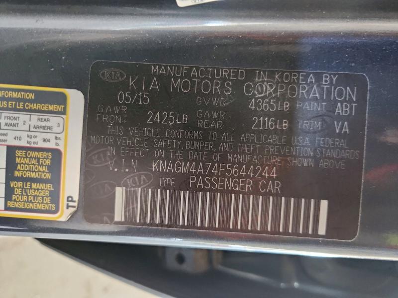 Продаж на аукціоні авто 2015 Kia Optima, vin: KNAGM4A74F5644244, номер лоту: 67864436