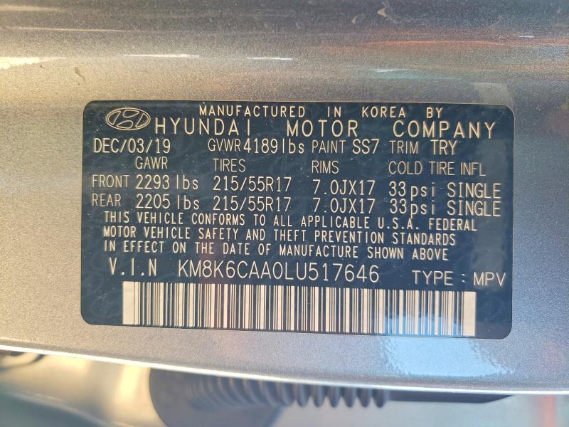 Aukcja sprzedaży 2020 Hyundai Kona, vin: KM8K6CAA0LU517646, numer aukcji: 67399876