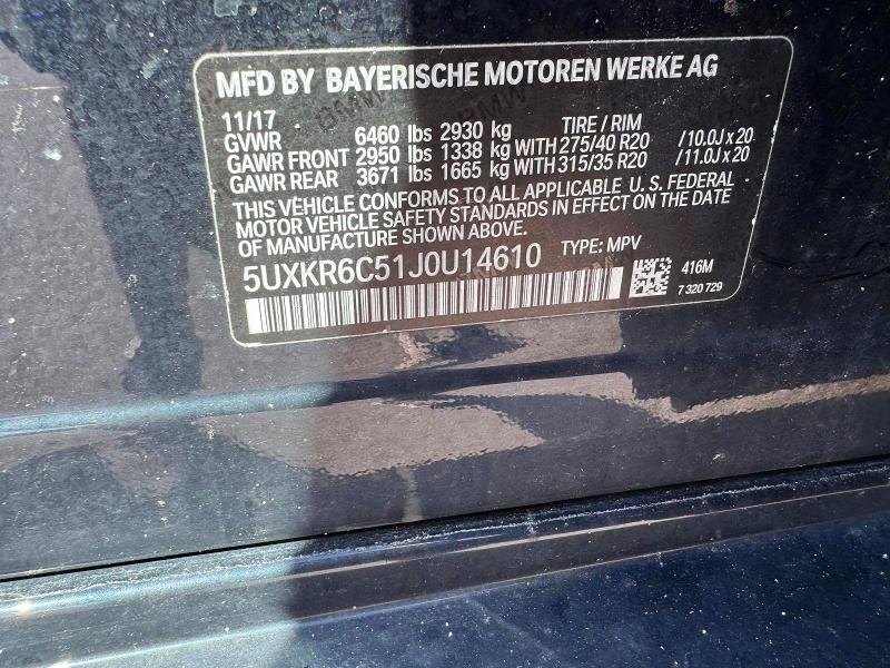 Продажа на аукционе авто 2018 Bmw X5, vin: 5UXKR6C51J0U14610, номер лота: 70097646