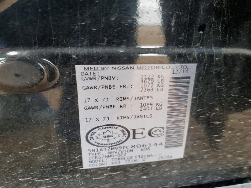 68880176 :رقم المزاد ، 5N1AT2MV9FC806144 vin ، 2015 Nissan Rogue مزاد بيع