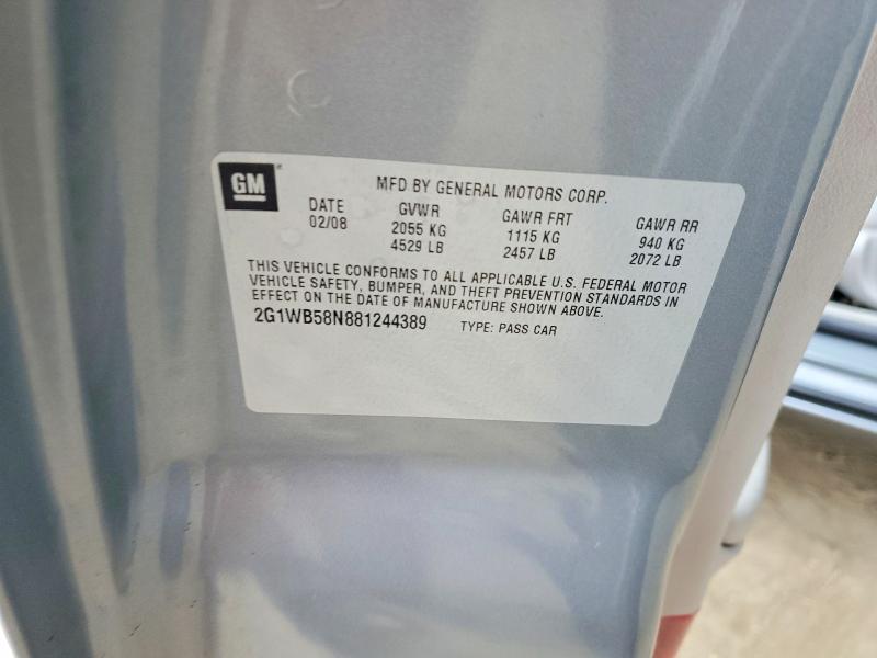Продаж на аукціоні авто 2008 Chevrolet Impala, vin: 2G1WB58N881244389, номер лоту: 69919536