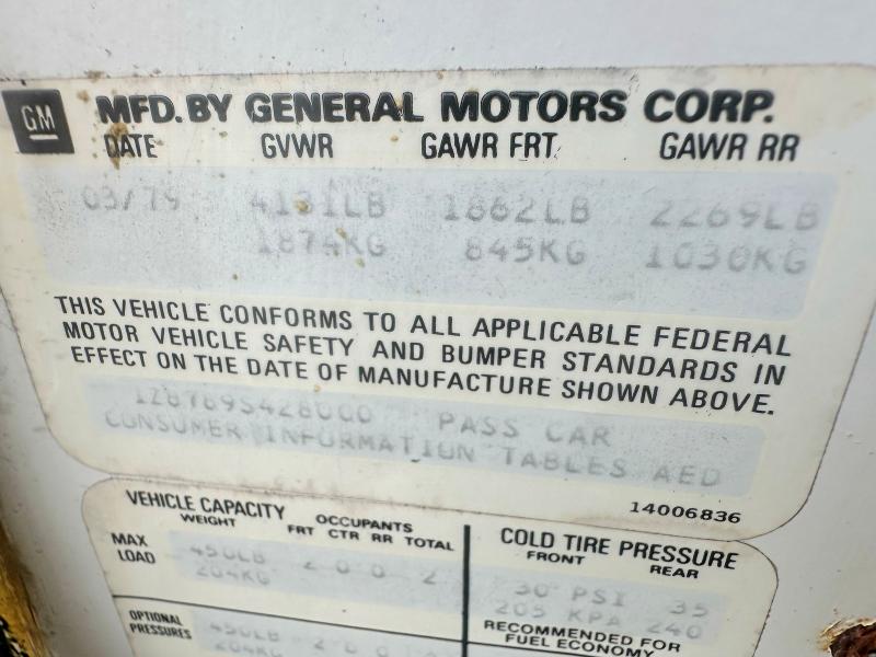Auction sale of the 1979 Chevrolet Corvette, vin: 1Z8789S428000            , lot number: 69104826