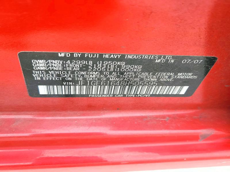 Продаж на аукціоні авто 2008 Subaru Impreza, vin: JF1GE61648H505595, номер лоту: 67603906