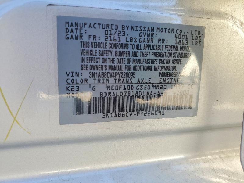 69015896 :رقم المزاد ، 3N1AB8CV4PY226095 vin ، 2023 Nissan Sentra مزاد بيع