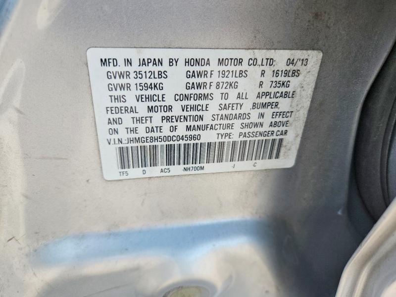 Aukcja sprzedaży 2013 Honda Fit, vin: JHMGE8H50DC045960, numer aukcji: 68072996