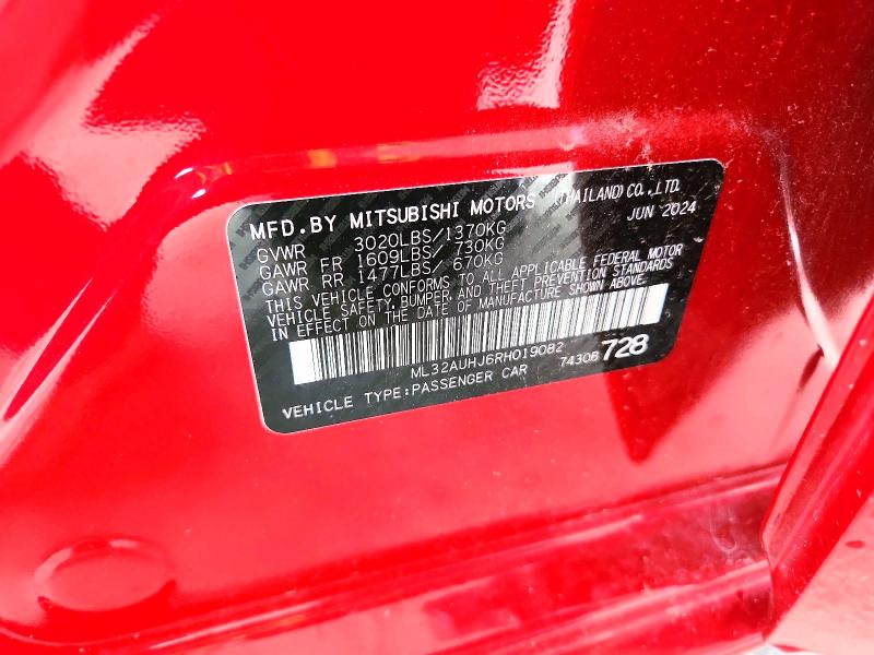 Продажа на аукционе авто 2024 Mitsubishi Mirage, vin: ML32AUHJ6RH019082, номер лота: 67832426
