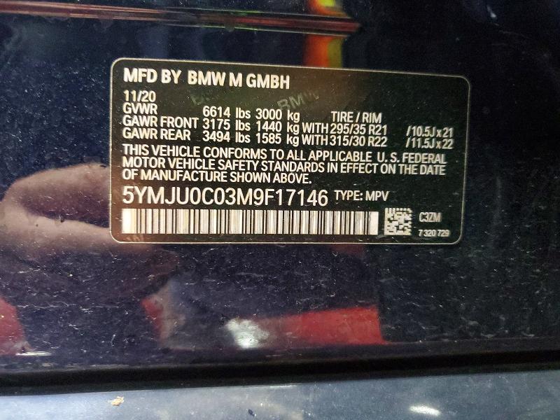 66532906 :رقم المزاد ، 5YMJU0C03M9F17146 vin ، 2021 Bmw X5 مزاد بيع