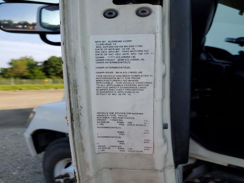 66811676 :رقم المزاد ، 5PVNE8JT8F4S56466 vin ، 2015 Hino 258/268 مزاد بيع