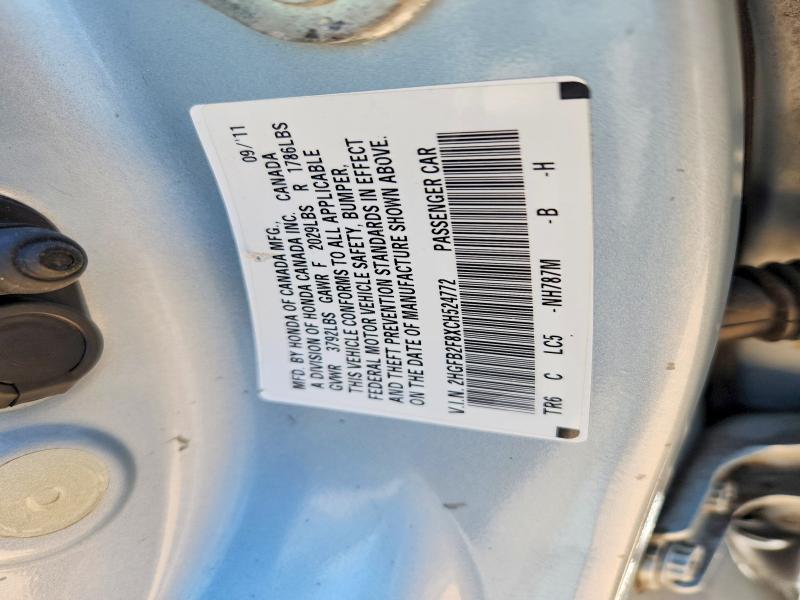 Aukcja sprzedaży 2012 Honda Civic, vin: 2HGFB2F8XCH524772, numer aukcji: 68186906