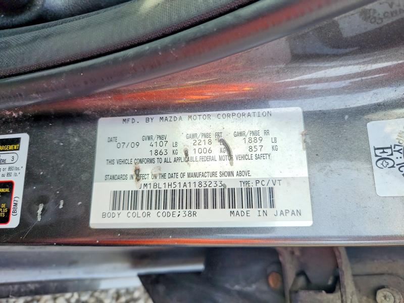 65866346 :رقم المزاد ، JM1BL1H51A1183233 vin ، 2010 Mazda 3 مزاد بيع