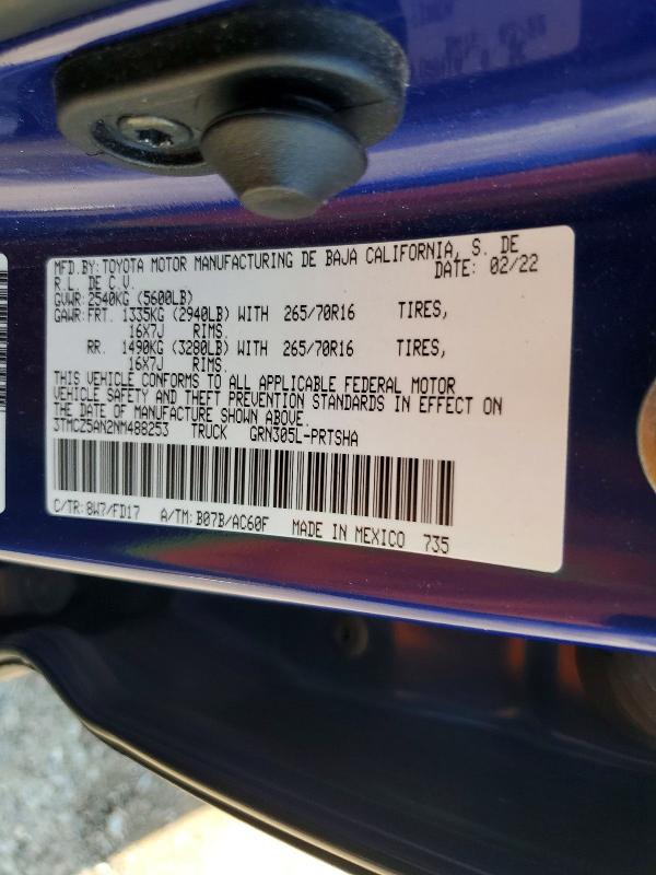 Продажа на аукционе авто 2022 Toyota Tacoma, vin: 3TMCZ5AN2NM488253, номер лота: 67850736
