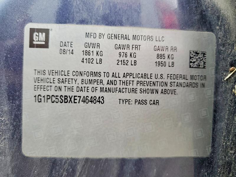 Aukcja sprzedaży 2014 Chevrolet Cruze, vin: 1G1PC5SBXE7464843, numer aukcji: 67458546
