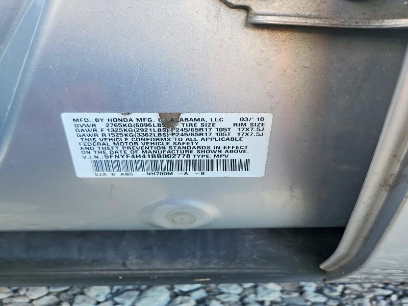 Продаж на аукціоні авто 2011 Honda Pilot, vin: 5FNYF4H41BB002778, номер лоту: 69780566