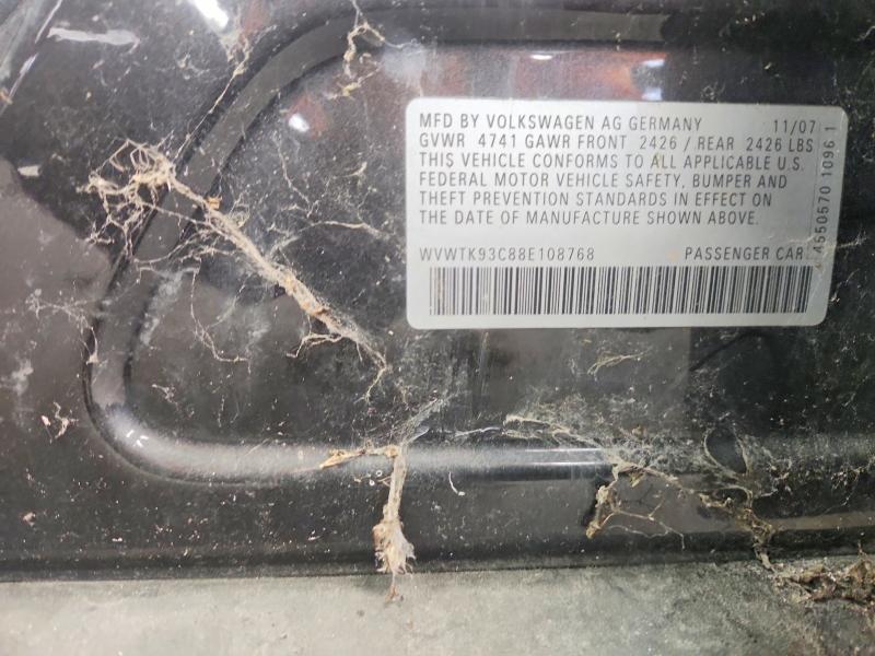 Auction sale of the 2008 Volkswagen Passat, vin: WVWTK93C88E108768        , lot number: 65406286