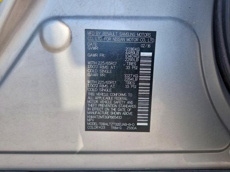 2016 Nissan Rogue მანქანა იყიდება აუქციონზე, vin: KNMAT2MT3GP665410, აუქციონის ნომერი: 67664076