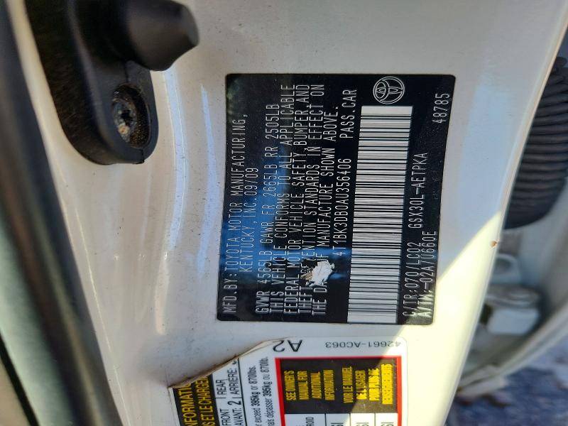 70902976 :رقم المزاد ، 4T1BK3DB0AU356406 vin ، 2010 Toyota Avalon مزاد بيع