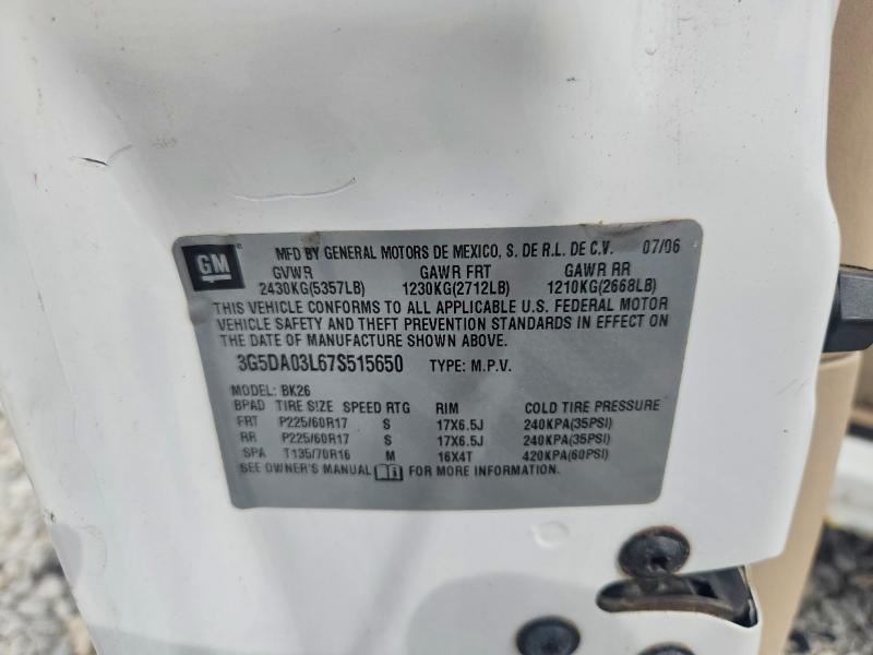 Aukcja sprzedaży 2007 Buick Rendezvous, vin: 3G5DA03L67S515650, numer aukcji: 67396966