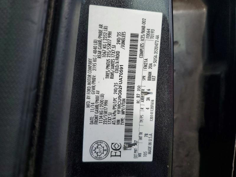 Продаж на аукціоні авто 2015 Ford Escape, vin: 1FMCU9G92FUA70591, номер лоту: 66800586