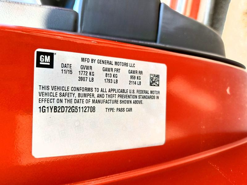 2016 Chevrolet Corvette მანქანა იყიდება აუქციონზე, vin: 1G1YB2D72G5112708, აუქციონის ნომერი: 67653316