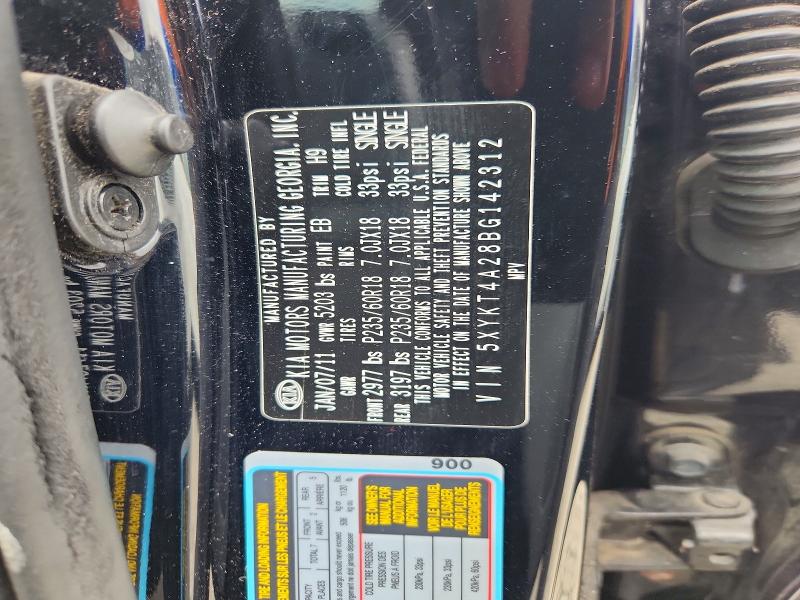 Продаж на аукціоні авто 2011 Kia Sorento, vin: 5XYKT4A28BG142312, номер лоту: 69557096