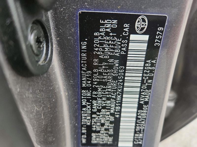 Продаж на аукціоні авто 2019 Toyota Camry, vin: 4T1B11HK7KU245063, номер лоту: 67306536