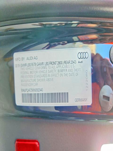 67266296 :رقم المزاد ، WAUP2AF25KN092040 vin ، 2019 Audi A7 مزاد بيع