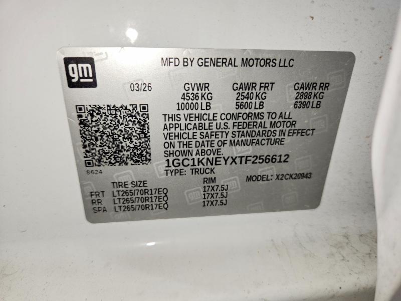 Продаж на аукціоні авто 2026 Chevrolet Silverado, vin: 1GC1KNEYXTF256612, номер лоту: 69564396