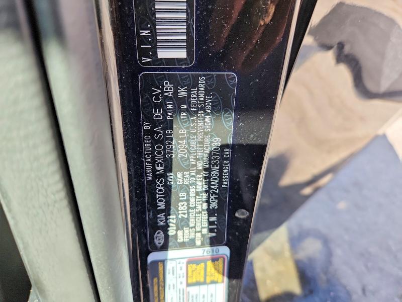 Auction sale of the 2021 Kia Forte, vin: 3KPF24AD8ME337039        , lot number: 68487536