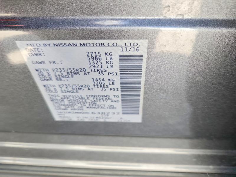 67117216 :رقم المزاد ، 5N1DR2MN0HC638232 vin ، 2017 Nissan Pathfinder مزاد بيع