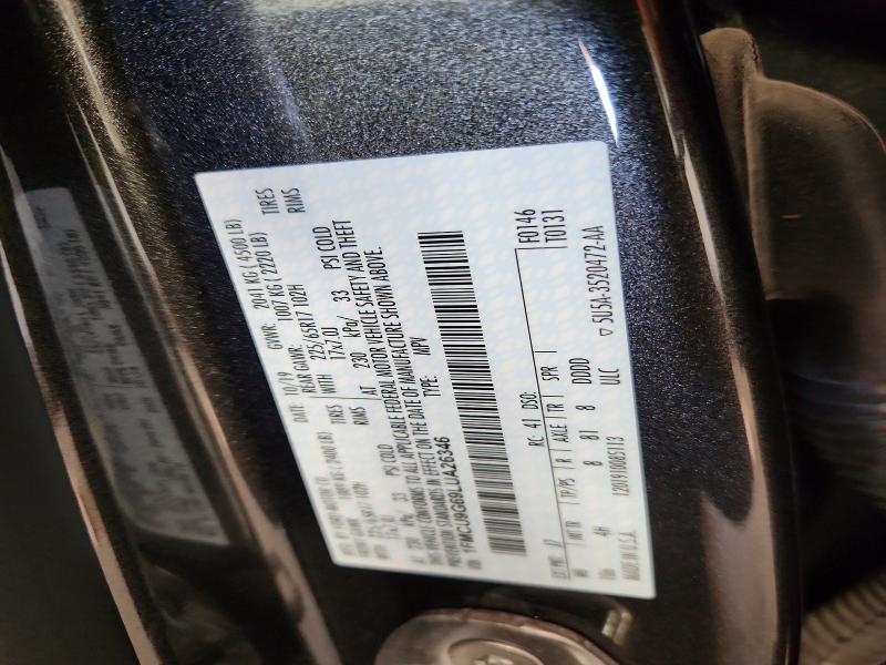 2020 Ford Escape მანქანა იყიდება აუქციონზე, vin: 1FMCU9G69LUA26346, აუქციონის ნომერი: 70083676
