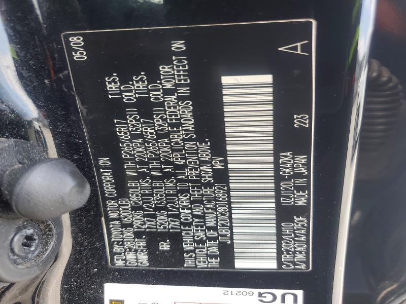 Продажа на аукционе авто 2008 Lexus Gx, vin: JTJBT20X280168921, номер лота: 67326216