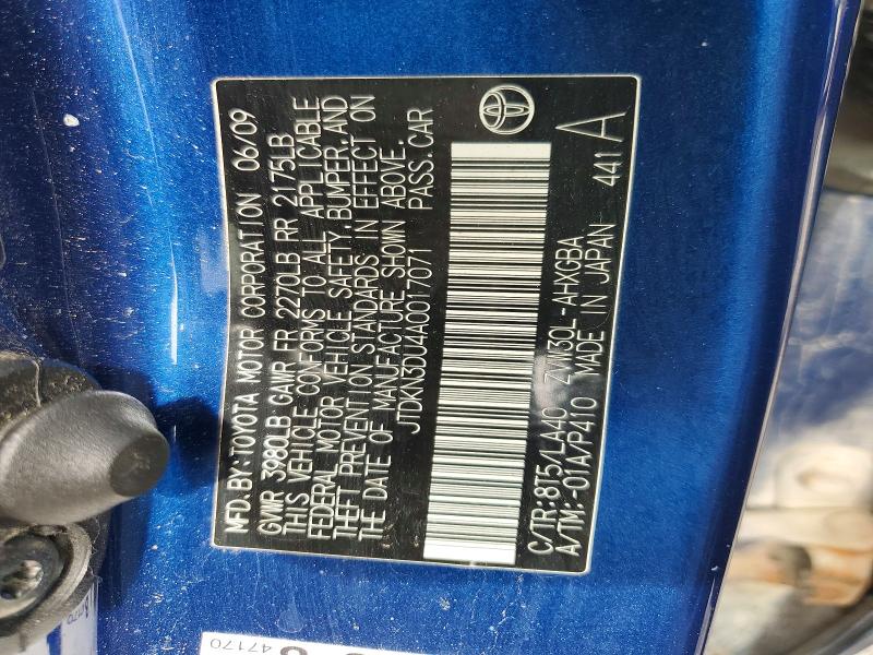 Продаж на аукціоні авто 2010 Toyota Prius, vin: JTDKN3DU4A0017071, номер лоту: 68541306