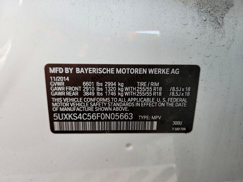Продаж на аукціоні авто 2015 Bmw X5, vin: 5UXKS4C56F0N05663, номер лоту: 70259236