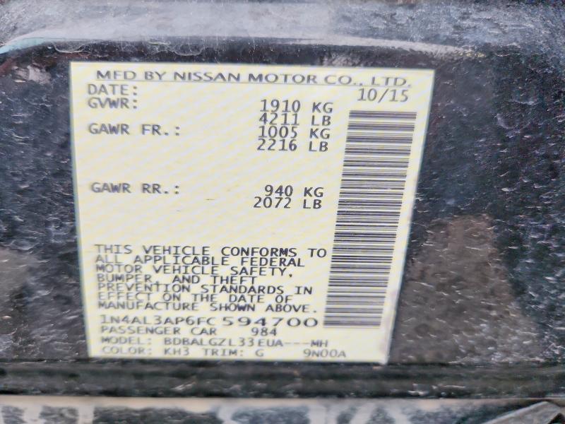 Продаж на аукціоні авто 2015 Nissan Altima, vin: 1N4AL3AP6FC594700, номер лоту: 69556436