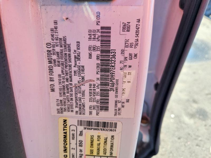 Продаж на аукціоні авто 2014 Ford Fusion, vin: 3FA6P0H97ER323631, номер лоту: 69559936