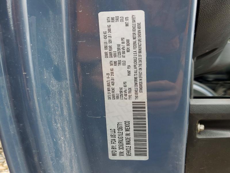 2020 Ram Promaster 3500 მანქანა იყიდება აუქციონზე, vin: 3C6URVJG1LE136771, აუქციონის ნომერი: 67937166