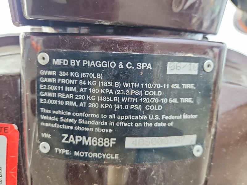 67593256 :رقم المزاد ، ZAPM688F4B5000787 vin ، 2011 Vespa Lx مزاد بيع