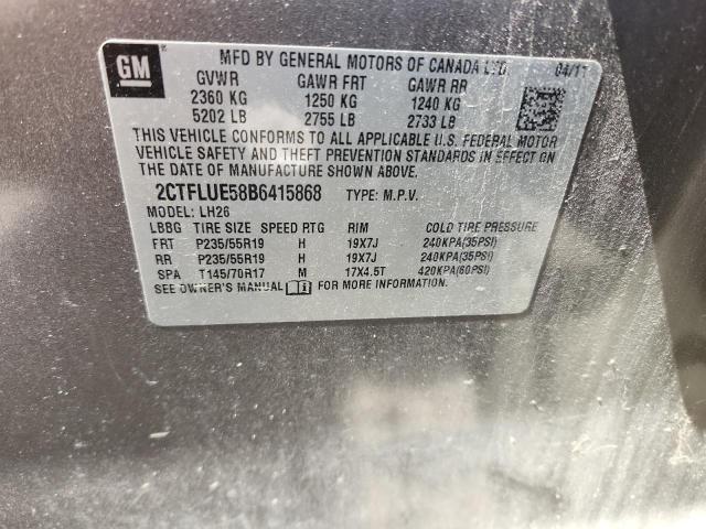 Aukcja sprzedaży 2011 Gmc Terrain, vin: 2CTFLUE58B6415868, numer aukcji: 68644806
