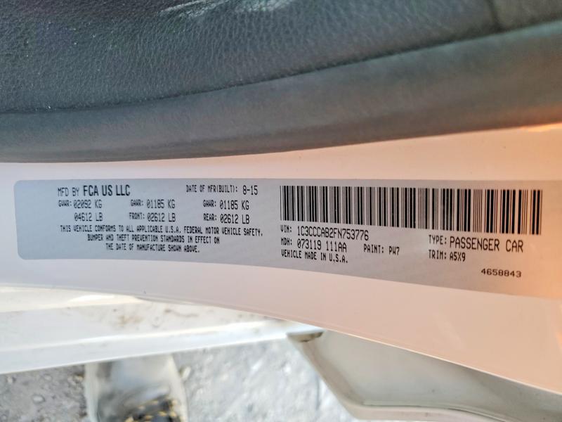 Aukcja sprzedaży 2015 Chrysler 200, vin: 1C3CCCAB2FN753776, numer aukcji: 67751776