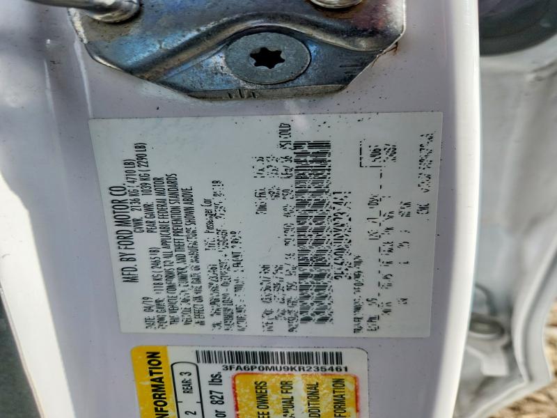 Продажа на аукционе авто 2019 Ford Fusion, vin: 3FA6P0MU9KR235461, номер лота: 68250556